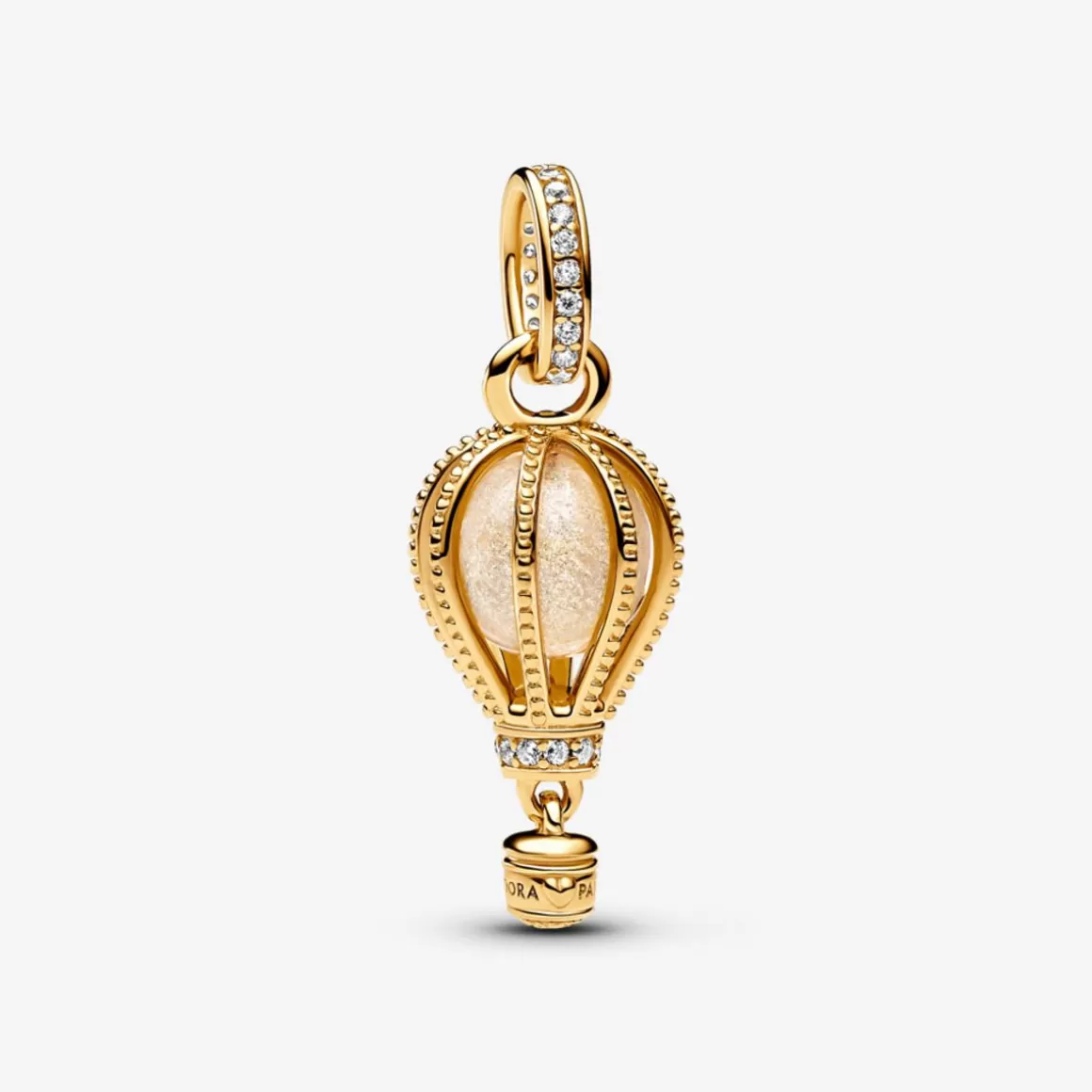 Pandora Charms Com Pedra | Charms De Murano-Charm De Ouro Pendente Balao De Ar Quente