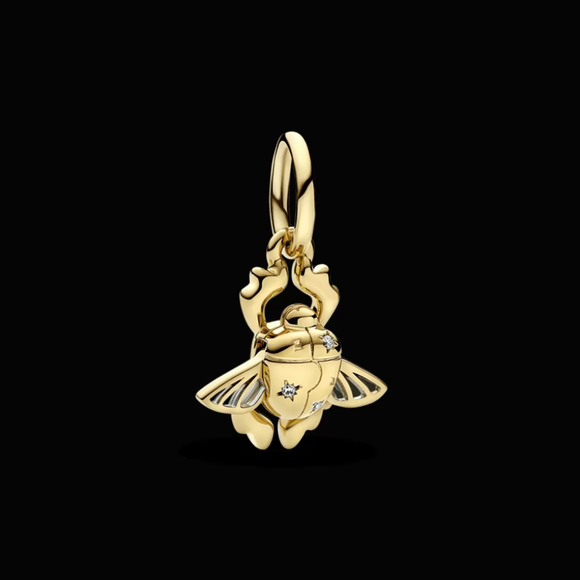 Pandora Charms Pendentes De Ouro | Charms Esmaltados-Charm de Ouro Pendente Disney Escaravelho de Aladdin