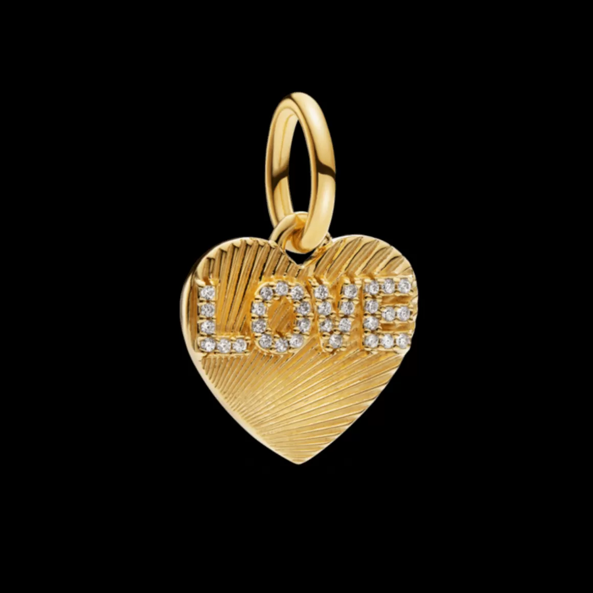 Pandora Charms Pendentes De Ouro-Charm De Ouro Pendente Love Coracao Gravavel