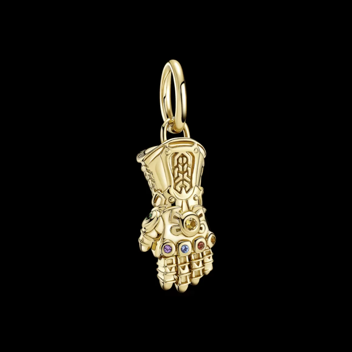 Pandora Charms Pendentes De Ouro | Charms Cristal-Charm de Ouro Pendente Marvel - Manopla do Infinito de Os Vingadores