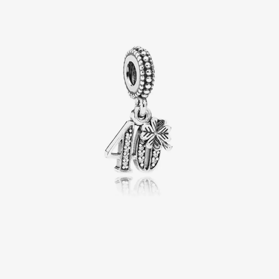 Pandora Charms De Prata-Charm De Prata 40 Anos De Amor