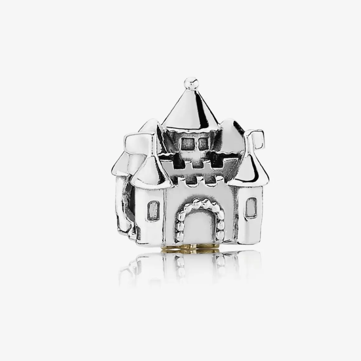 Pandora Charms Dois Tons-Charm De Prata E Ouro Castelo Encantado