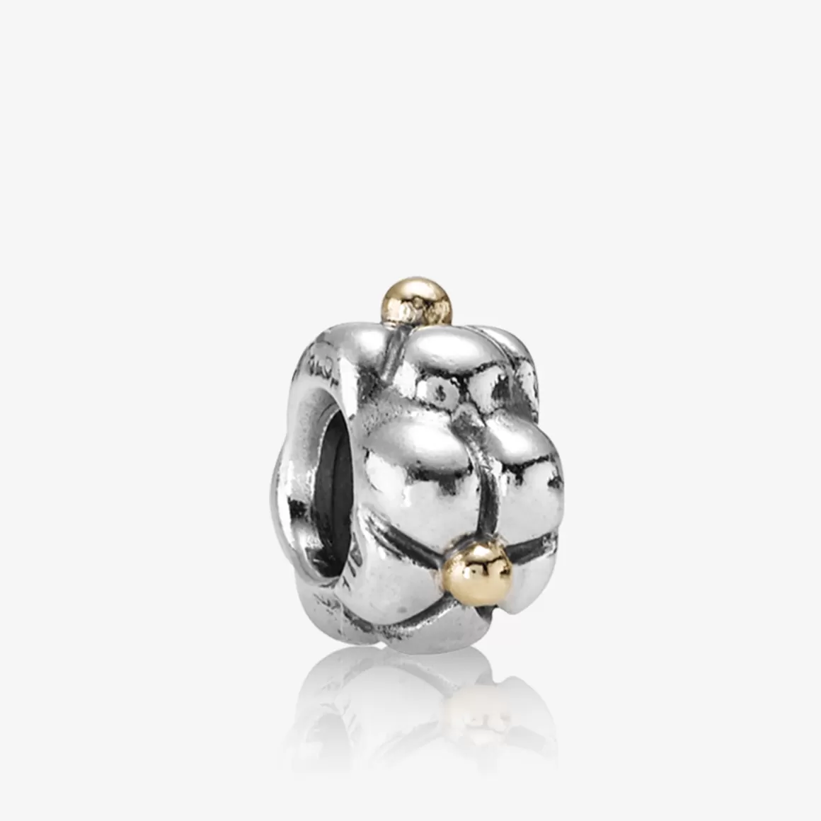 Pandora Charms Dois Tons-Charm De Prata E Ouro Flores Encantadas