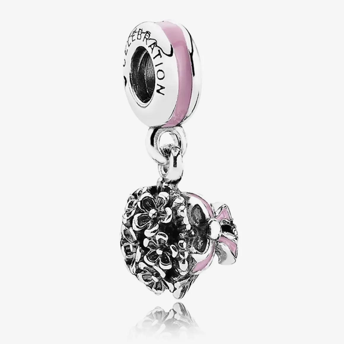 Pandora Charms Pendentes De Prata-Charm De Prata E Pendente Buque De Flores