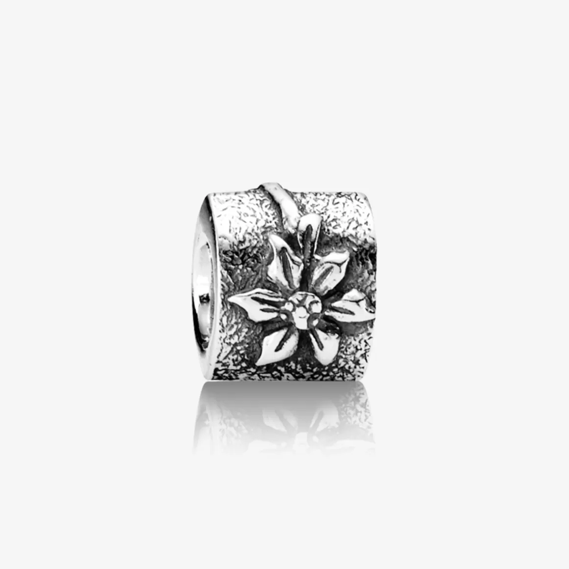 Pandora Charms De Prata-Charm De Prata Flor Poinsétia