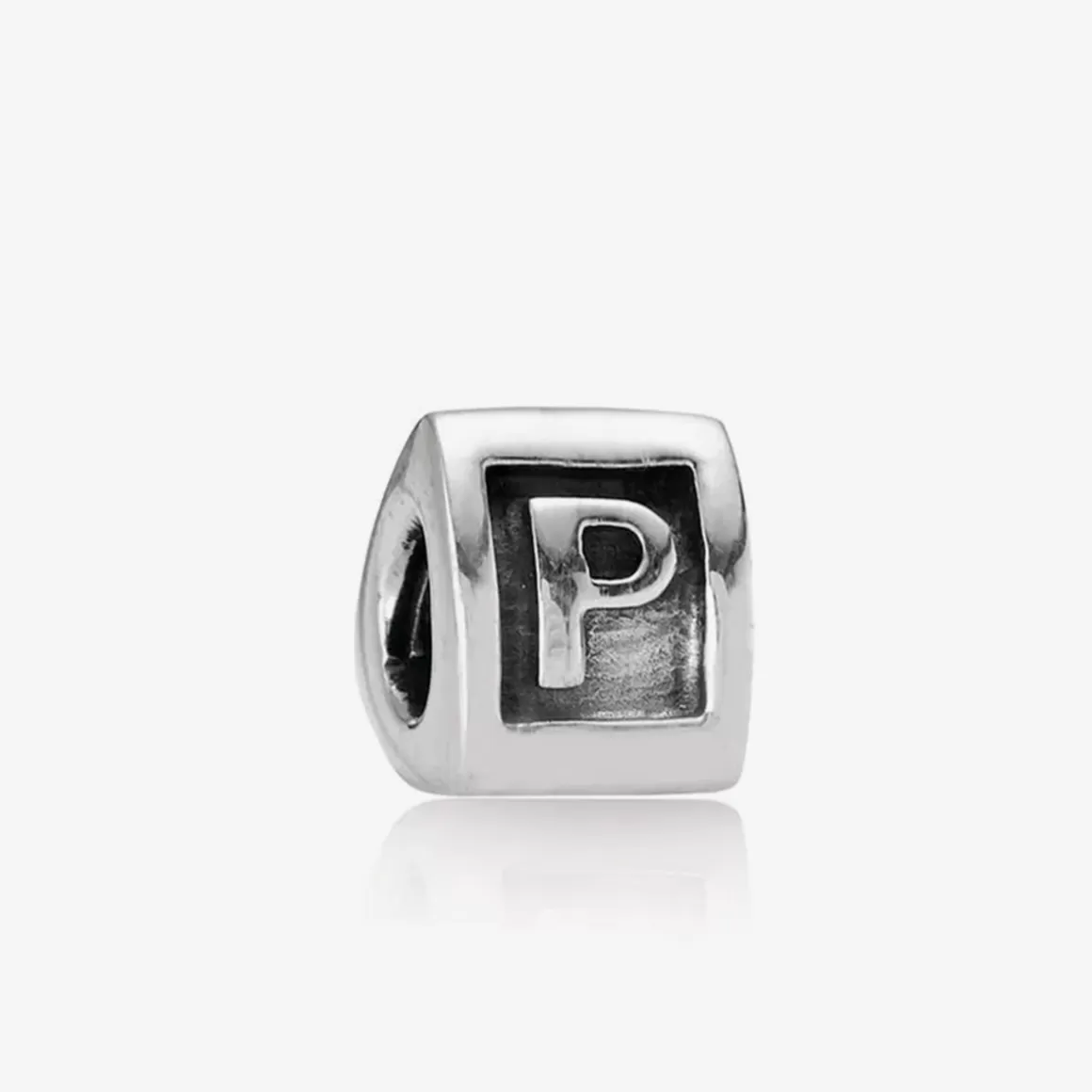 Pandora Charms De Prata-Charm De Prata Letra P