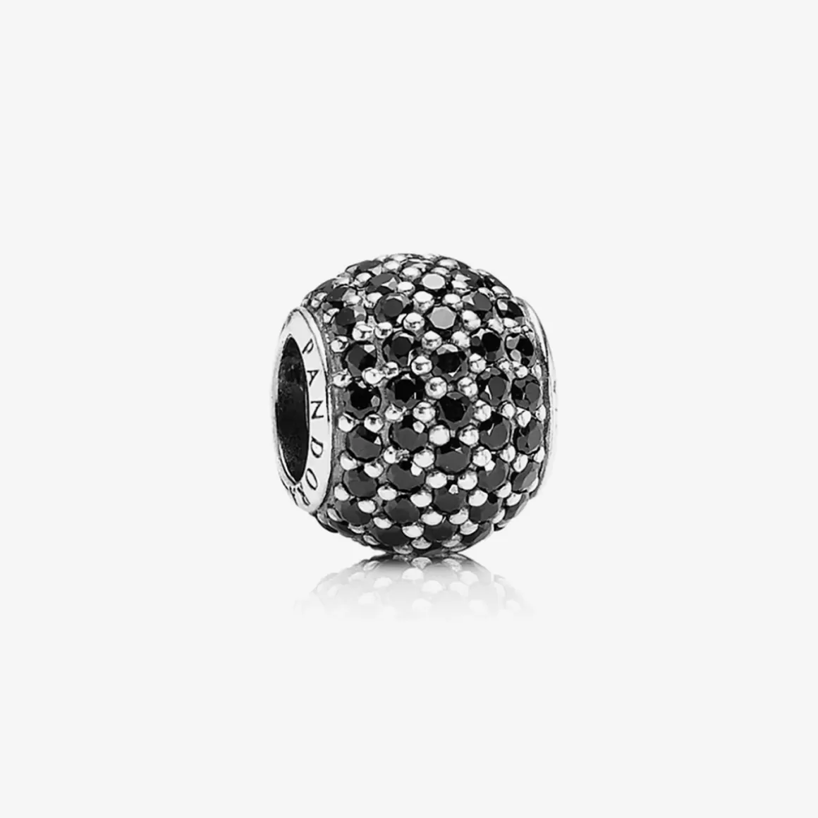 Pandora Charms De Prata-Charm De Prata Pavê Preto (Prata)