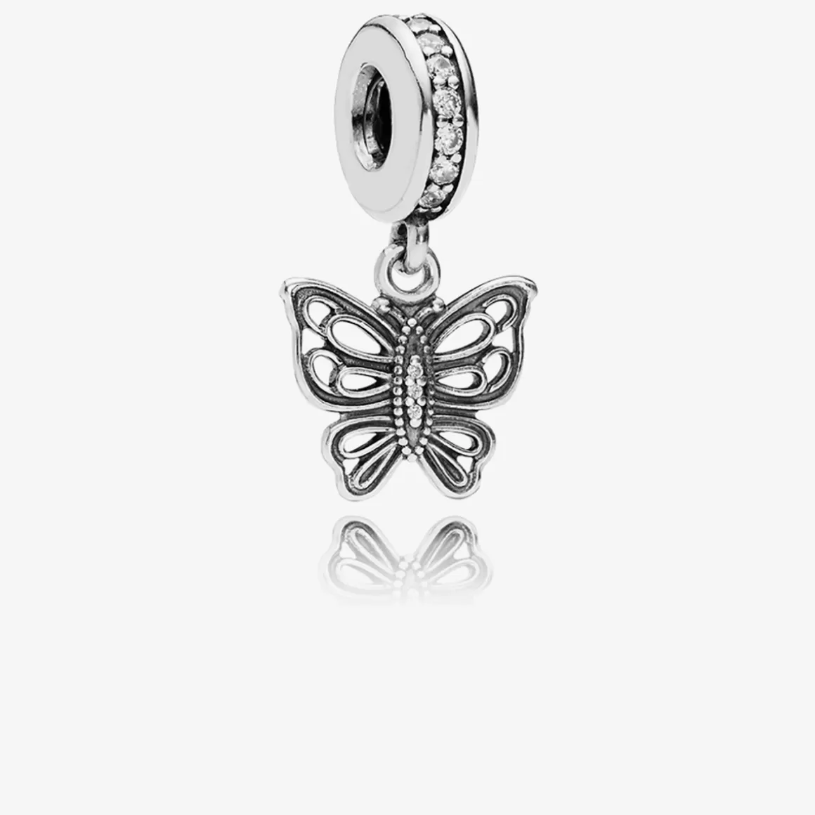 Pandora Charms Pendentes De Prata-Charm De Prata Pendente Borboleta Brilhante