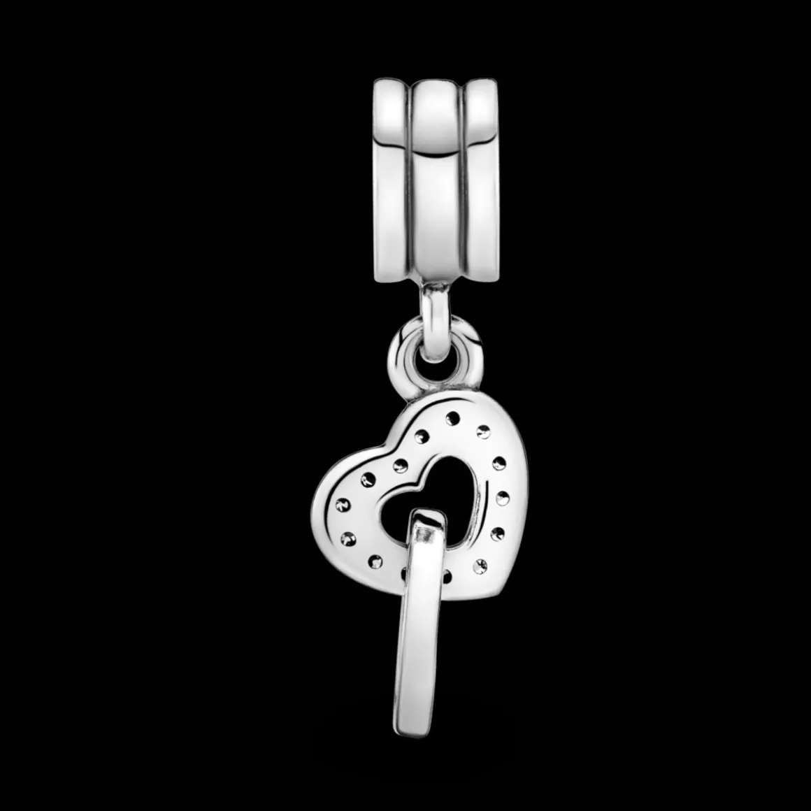 Pandora Charms Pendentes De Prata-Charm De Prata Pendente Dois Coracoes Em Um