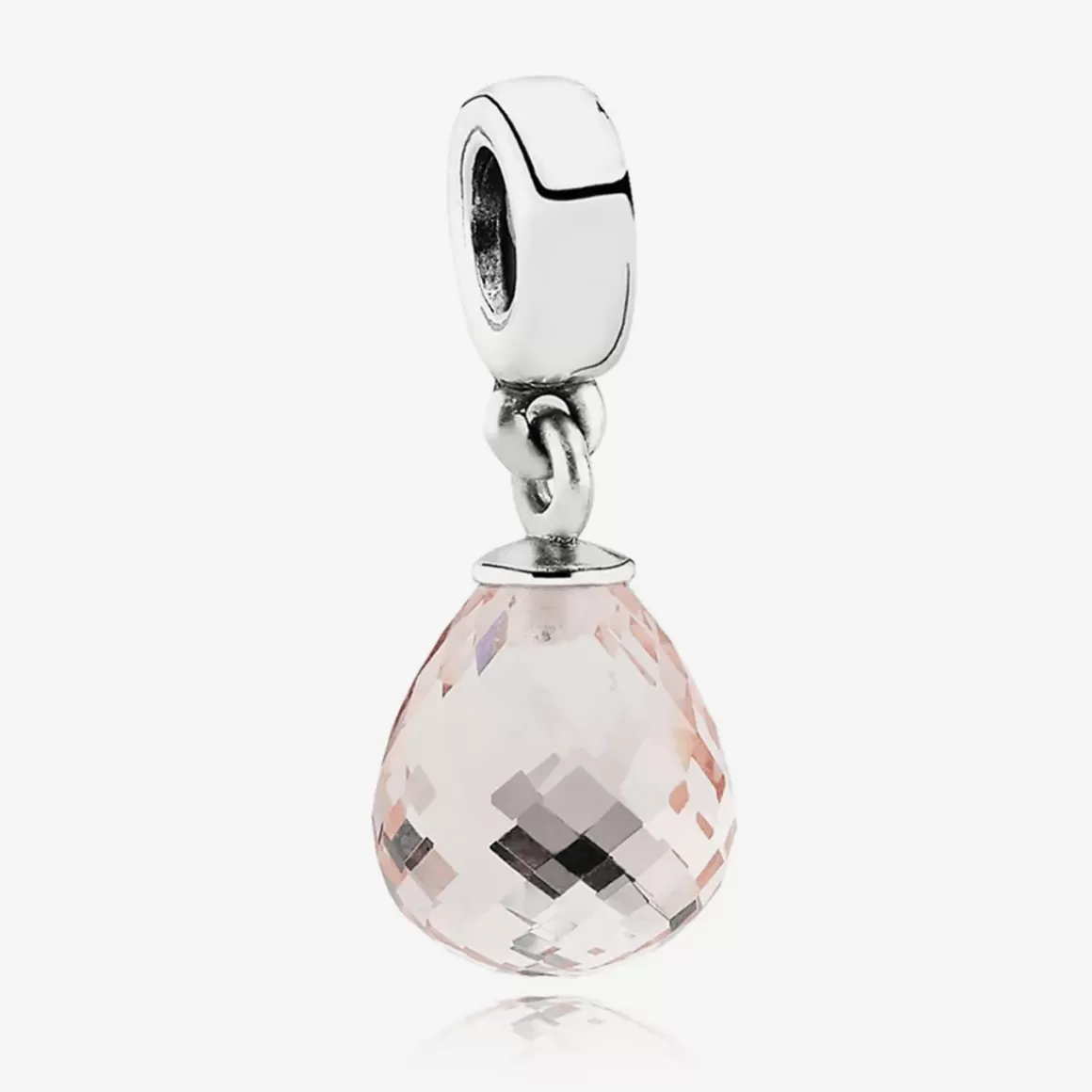 Pandora Charm Pendente De Murano | Charms Pendentes De Prata-Charm De Prata Pendente Murano Gota Rosa