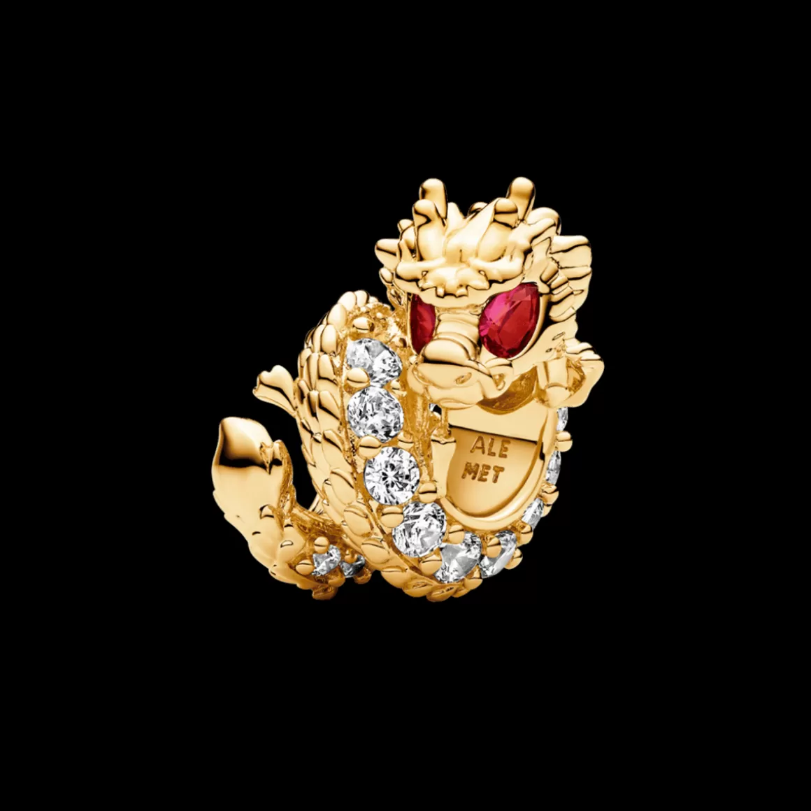 Pandora Charms De Ouro-Charm Do Dragao: Amuleto Do Ano Novo Chines