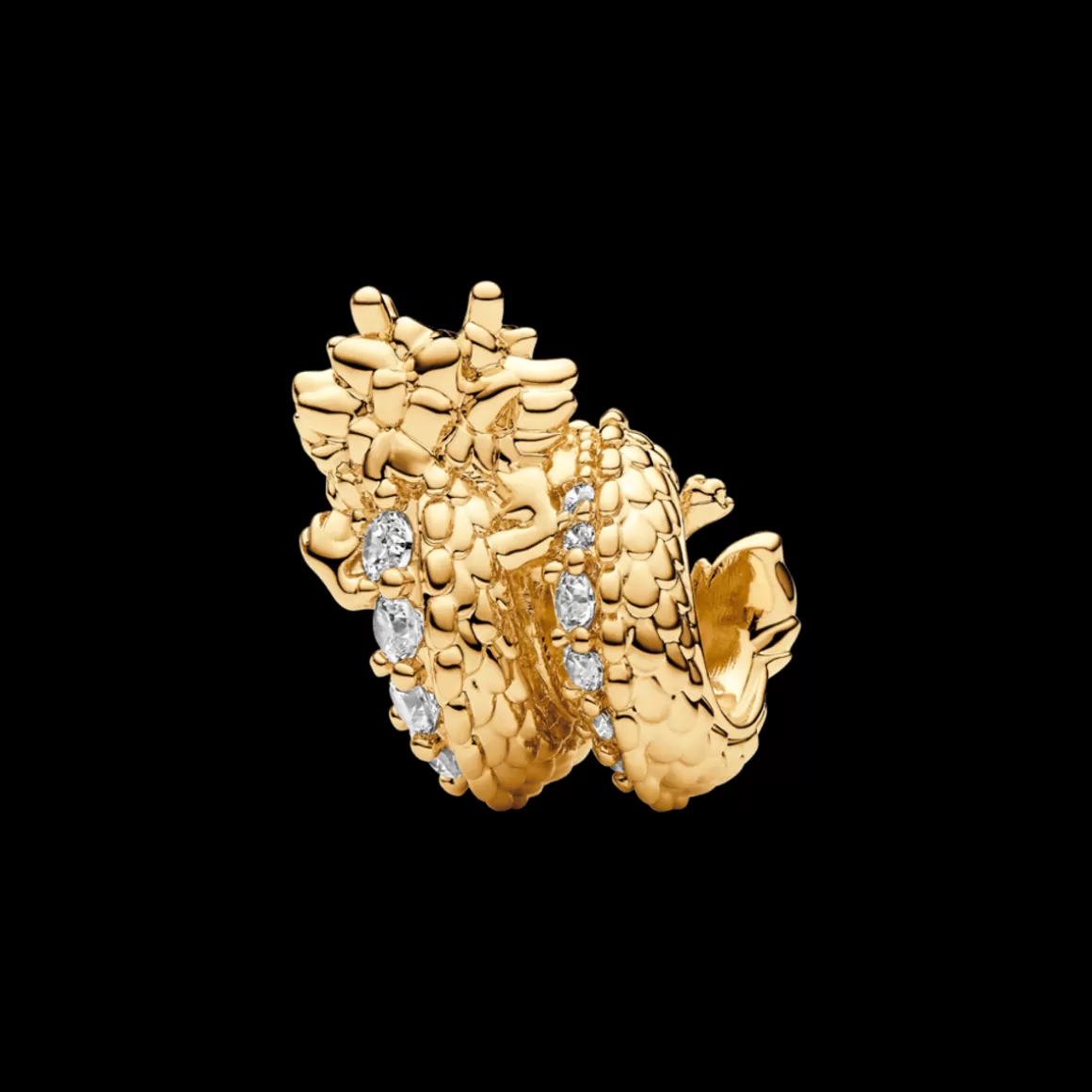 Pandora Charms De Ouro-Charm Do Dragao: Amuleto Do Ano Novo Chines