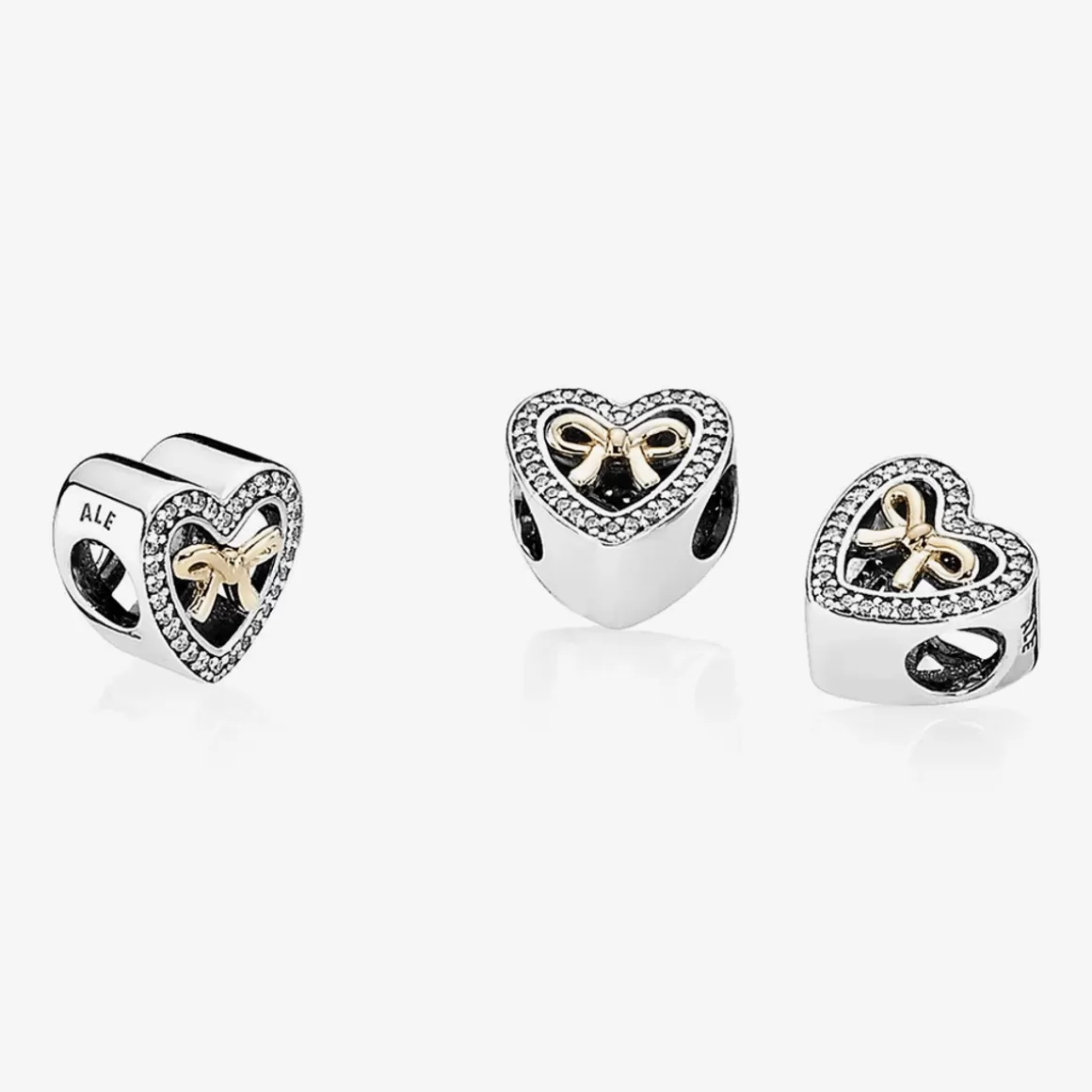 Pandora Charms Dois Tons-Charm Ed. Limitada ligados Pelo Amor