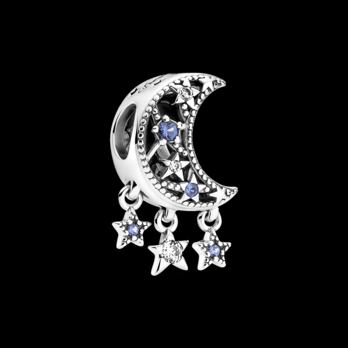 Pandora Charms Pendentes De Prata-Charm Estrela E Lua Crescente