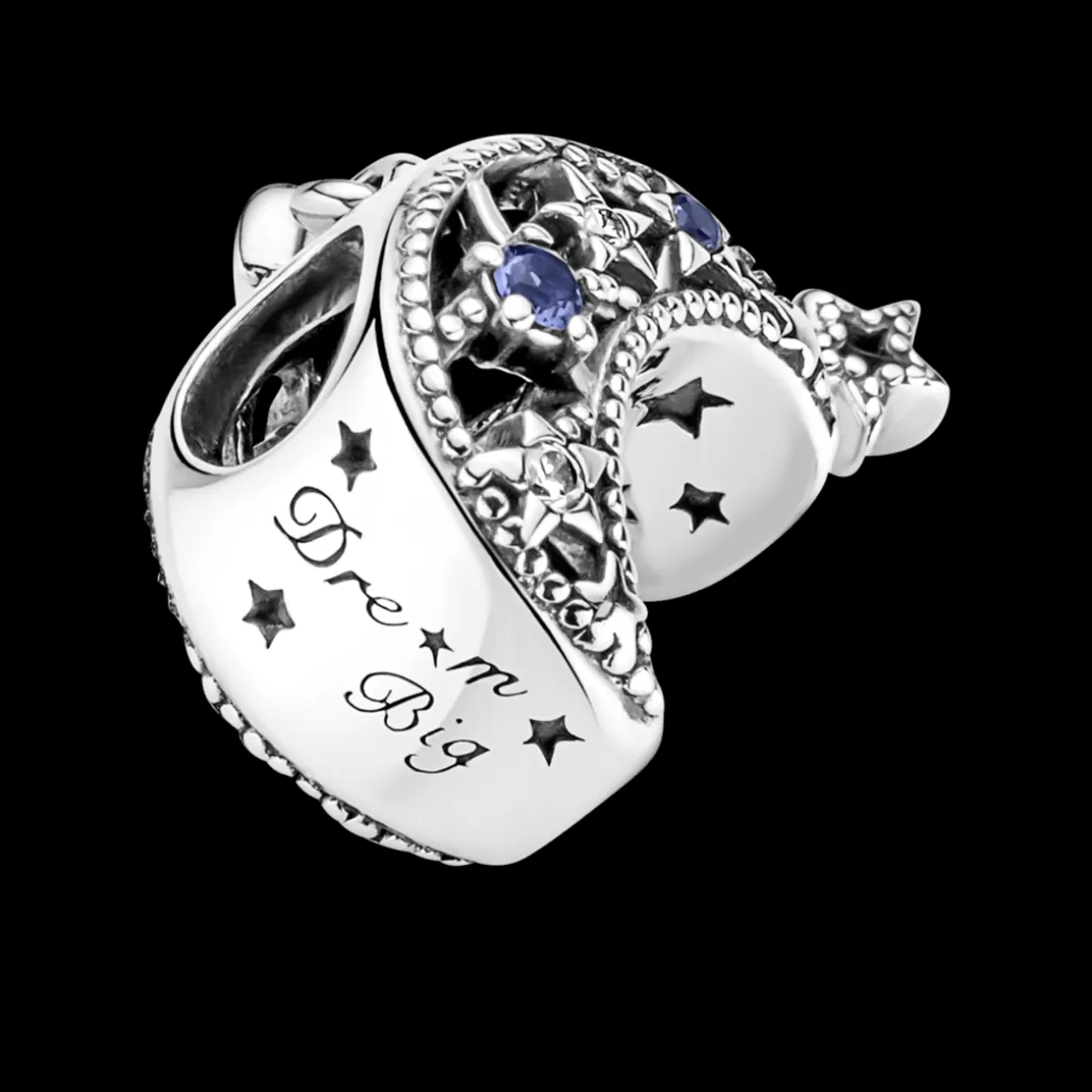 Pandora Charms Pendentes De Prata-Charm Estrela E Lua Crescente