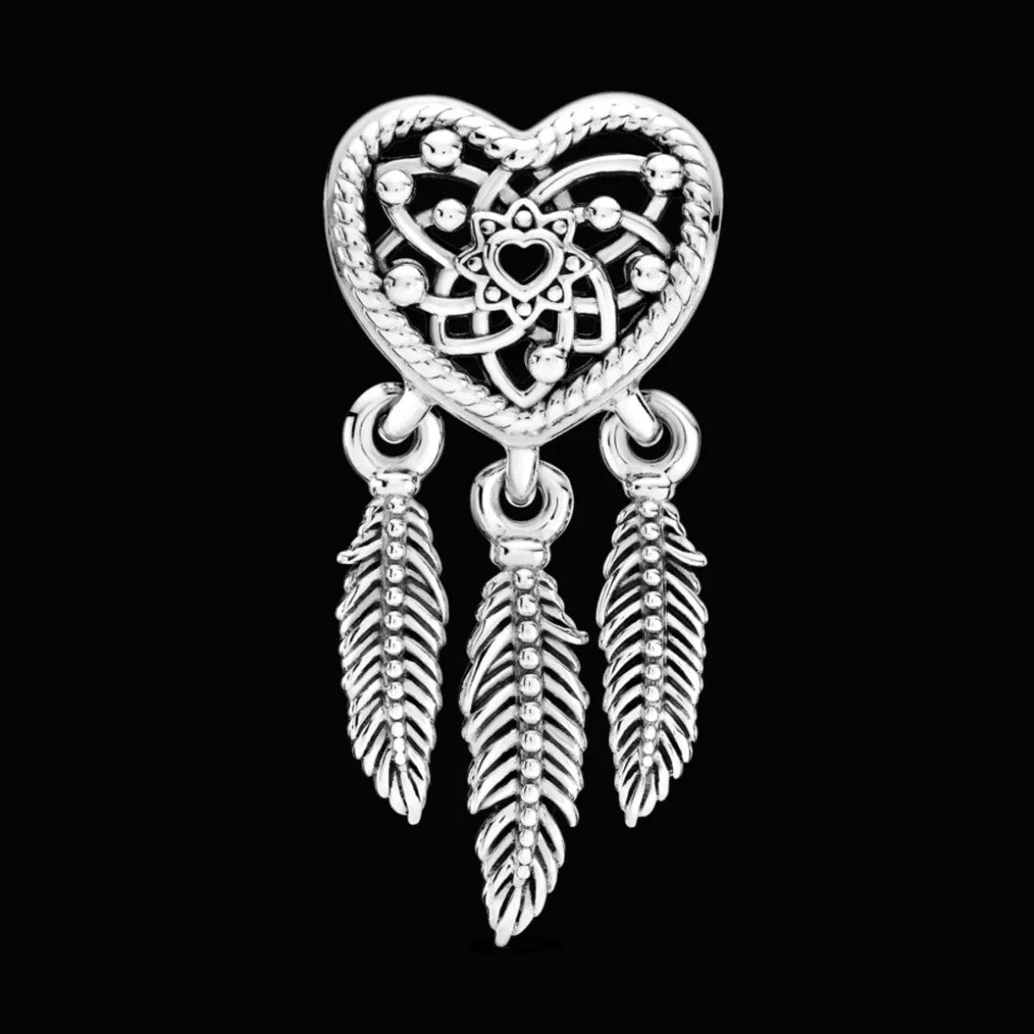 Pandora Charms Pendentes De Prata-Charm Filtro Dos Sonhos Em Duas Plumas Em Três Plumas