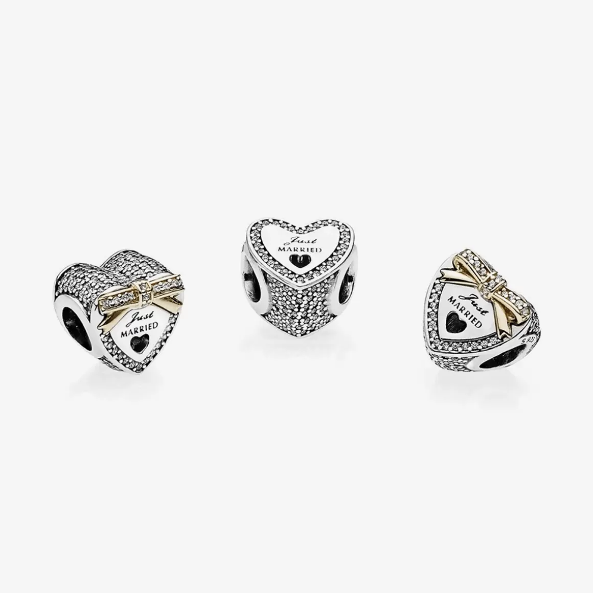 Pandora Charms Dois Tons-Charm just Married (Recém-Casados)