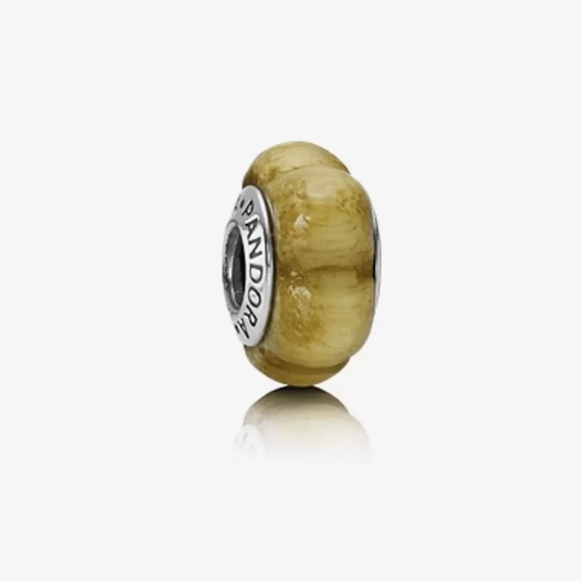 Pandora Charms De Prata-Charm Madeira Pau Amarelo