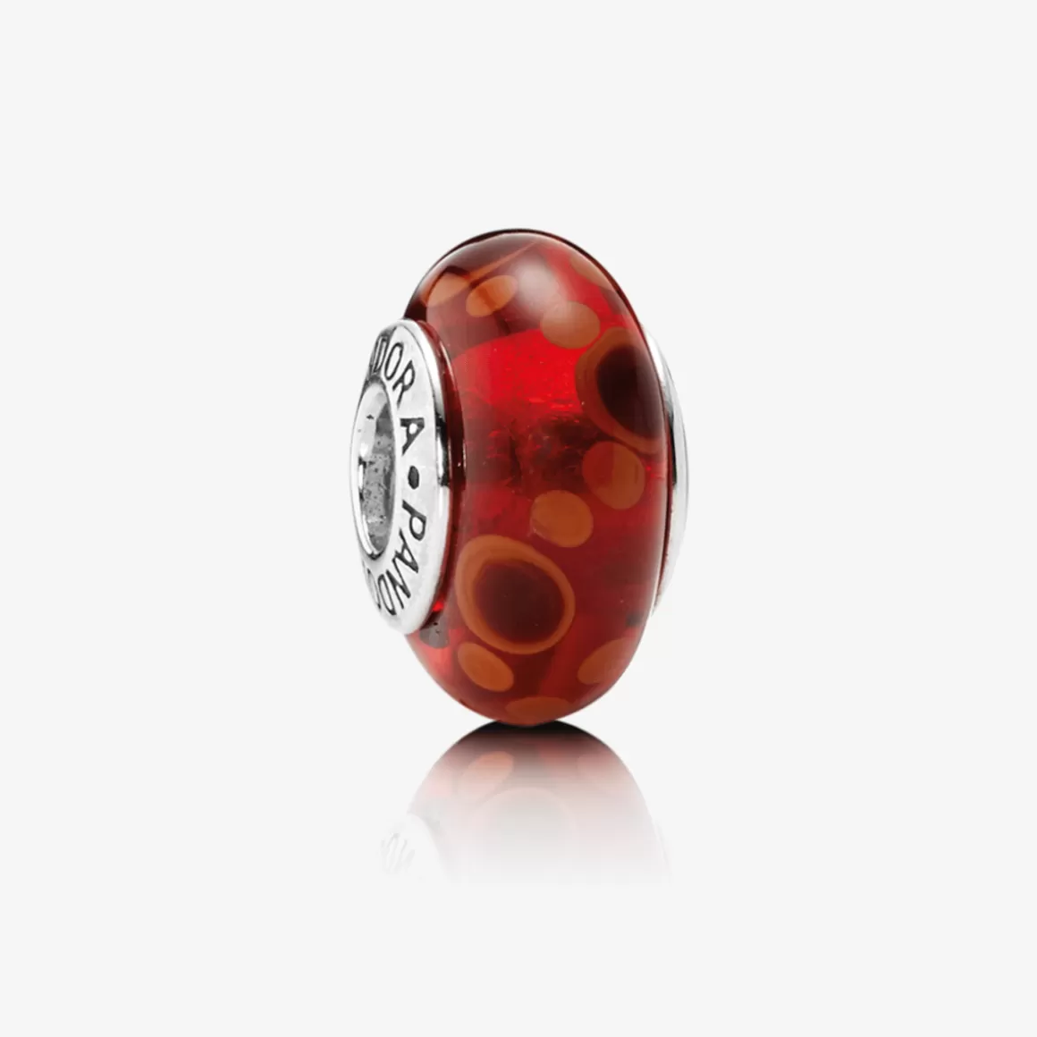 Pandora Charms De Murano-Charm Murano Bubbles Vermelho