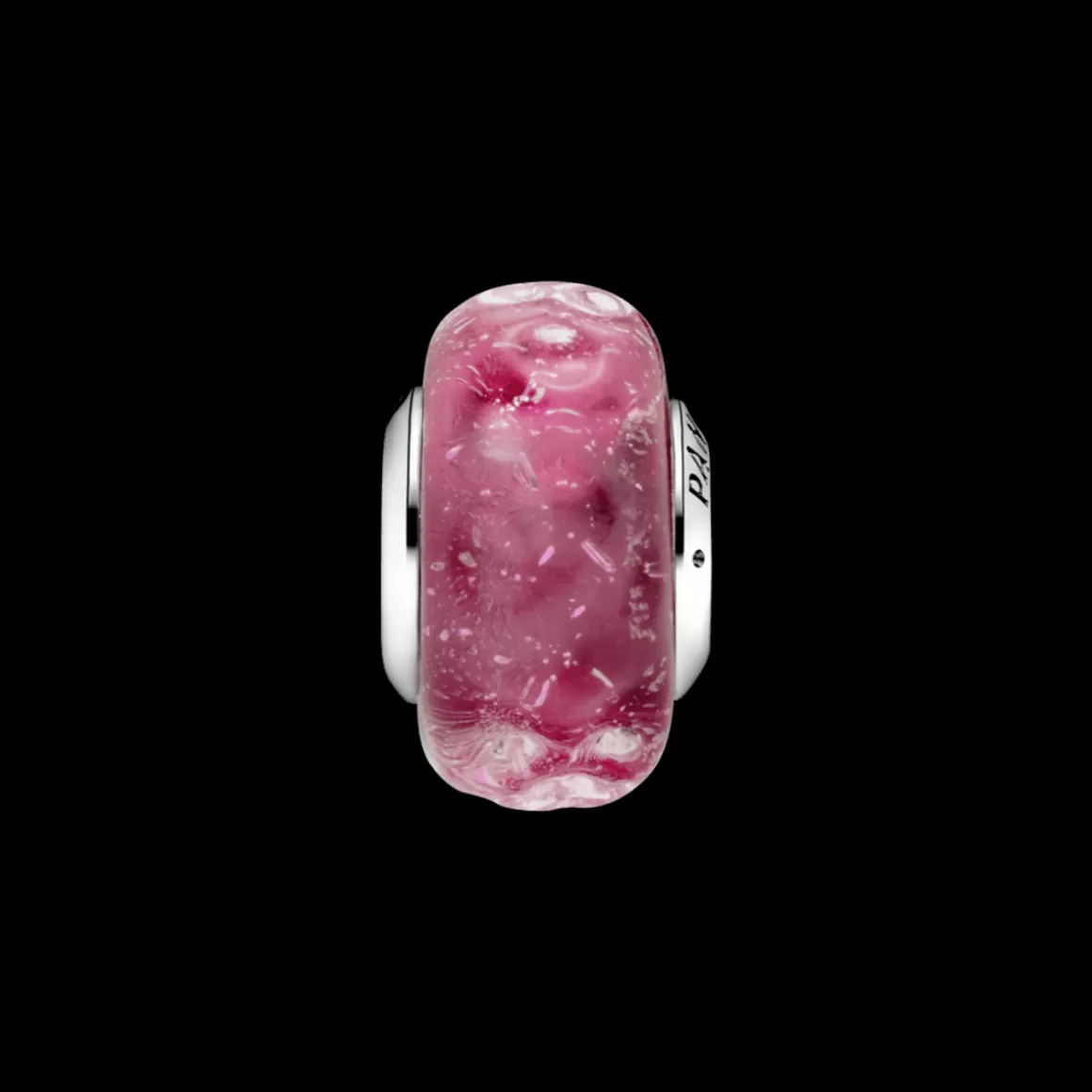 Pandora Charms Com Pedra | Charms De Murano-Charm Murano Ondas - Pink