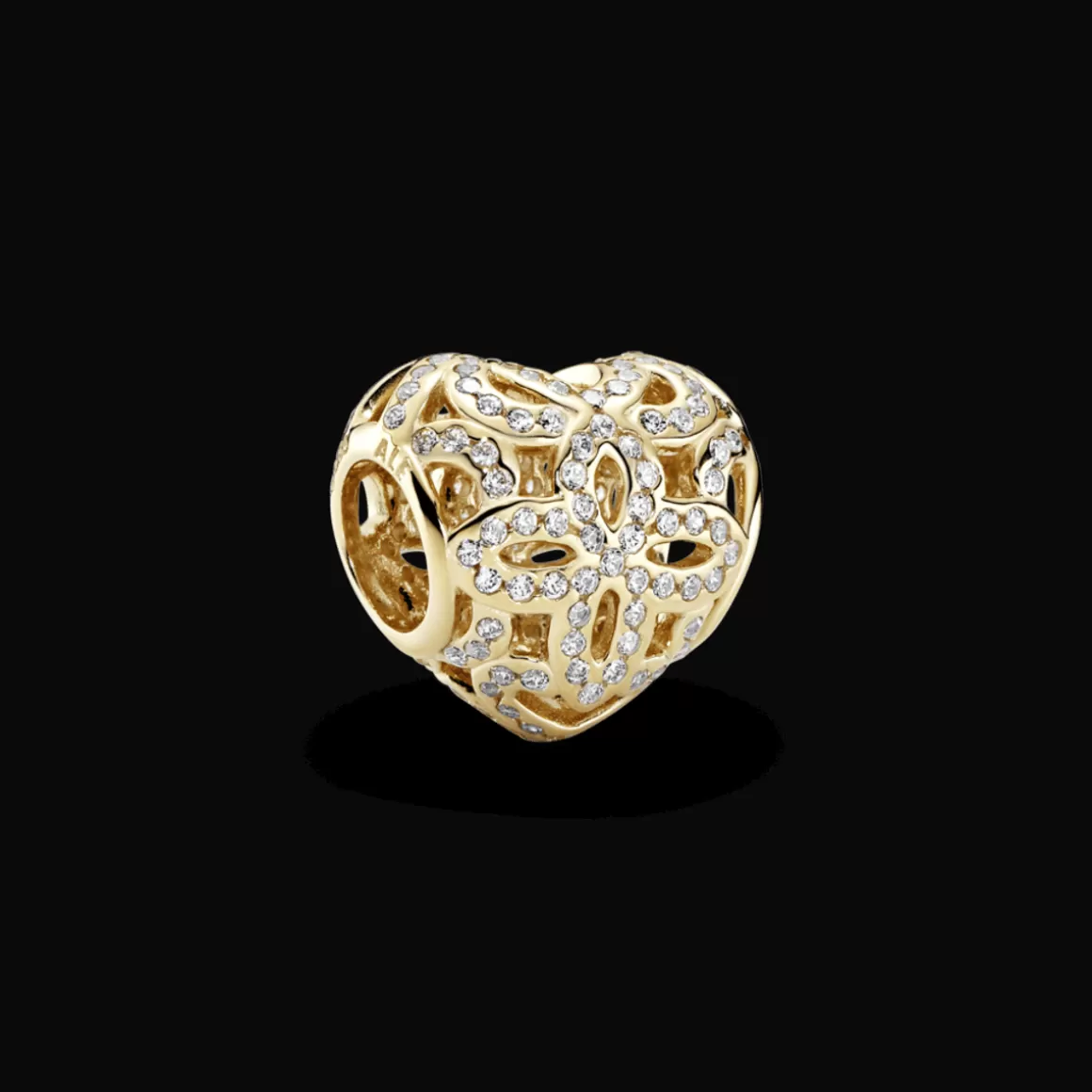 Pandora Charms De Ouro-Charm Nobre Coração Em Ouro 14k