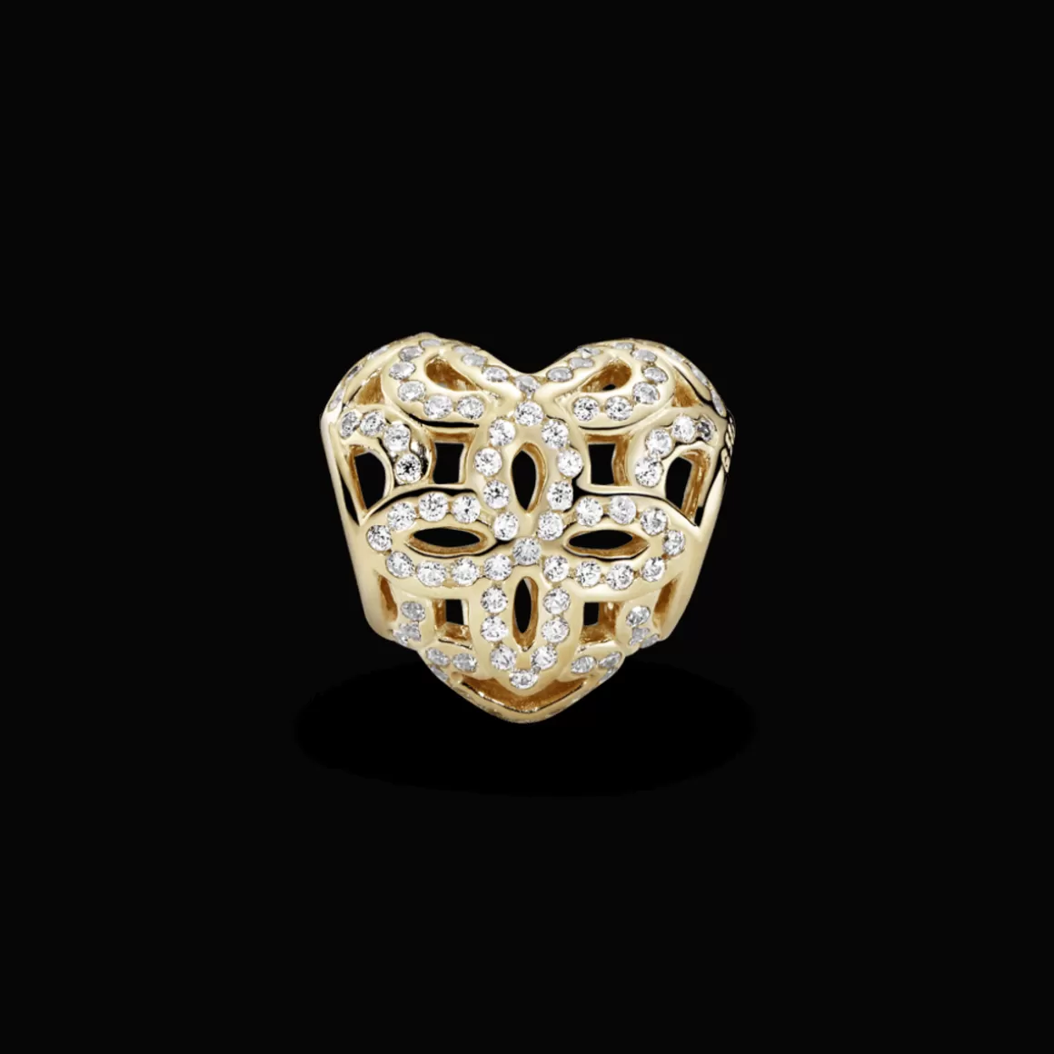 Pandora Charms De Ouro-Charm Nobre Coração Em Ouro 14k