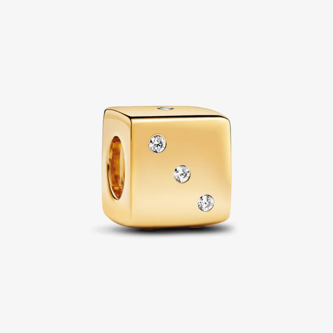 Pandora Charms De Ouro-Charm Ouro Dado Com Zirconias