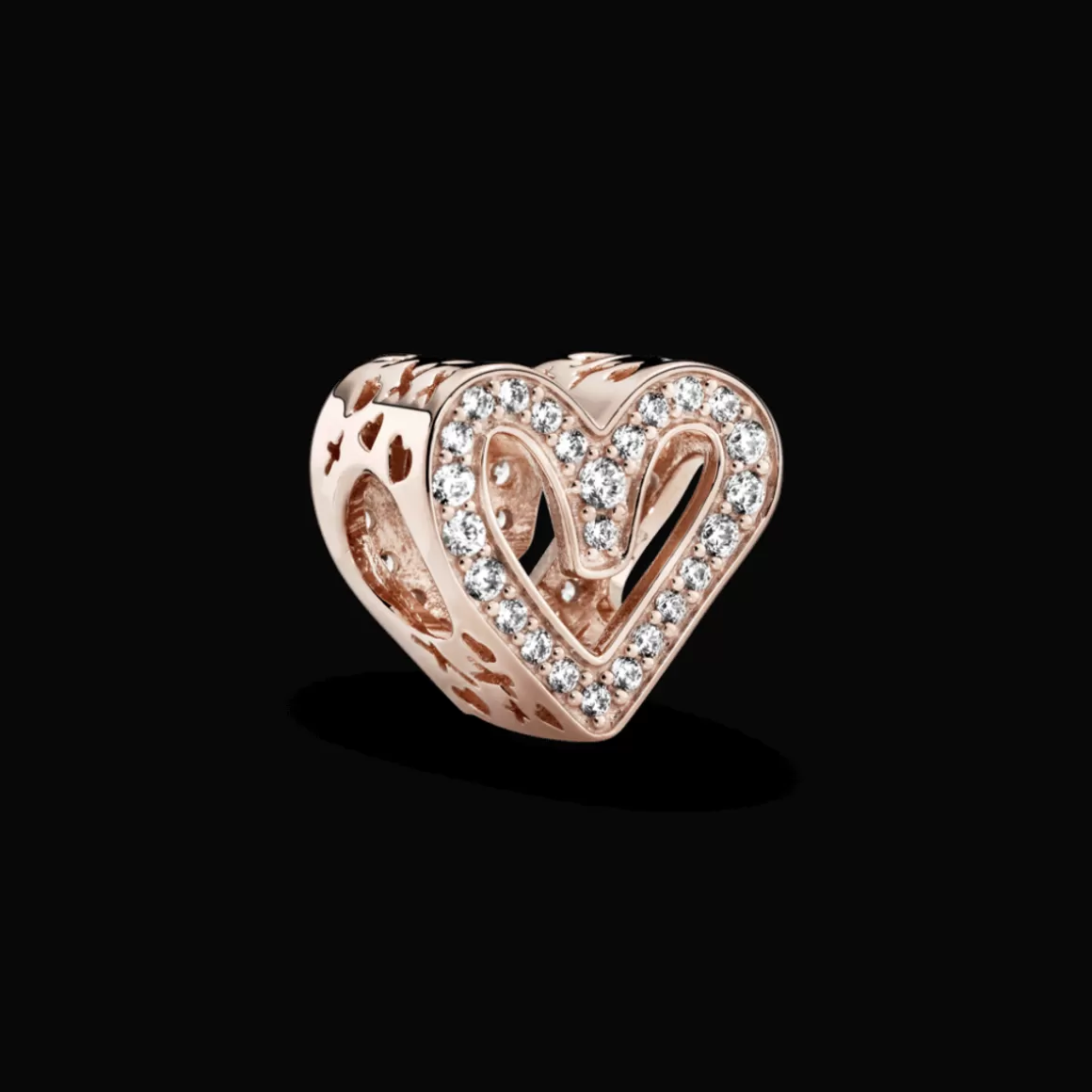 Pandora Charms De Ouro Rosé-Charm Rose Livre Para Amar