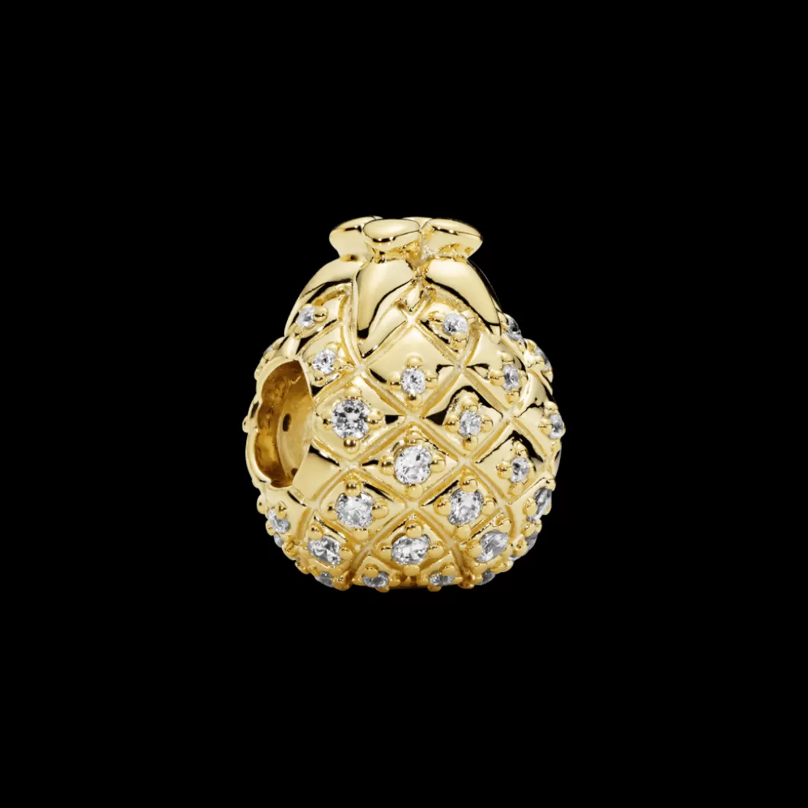 Pandora Charms De Ouro-Charm Shine Brilhante Abacaxi