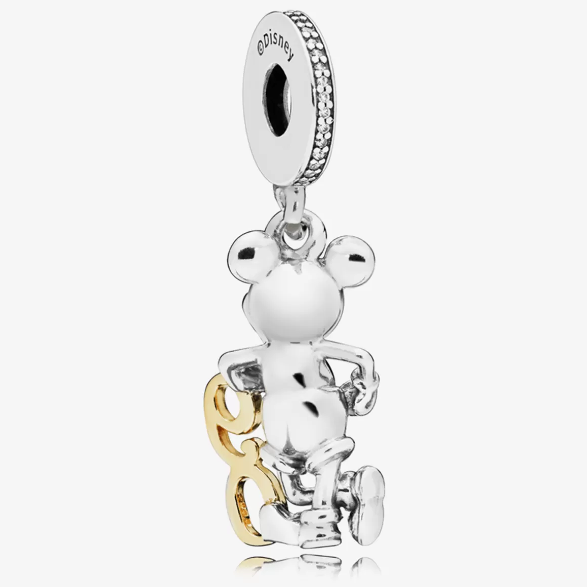 Pandora Charms Pendentes Dois Tons-Charm Pendente 90 Anos Do Mickey