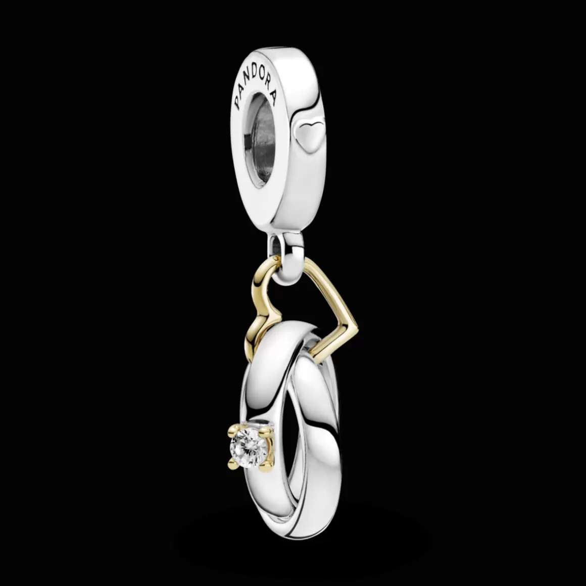 Pandora Charms Pendentes Dois Tons-Charm Pendente Alianças De Casamento