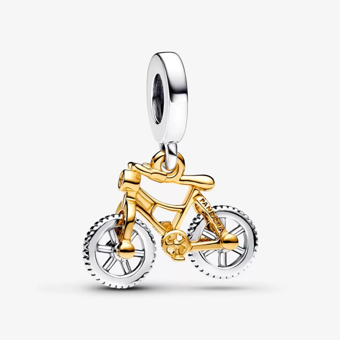 Pandora Charms Pendentes Dois Tons | Charms Pendentes De Prata-Charm Pendente Bicicleta Em Dois Tons