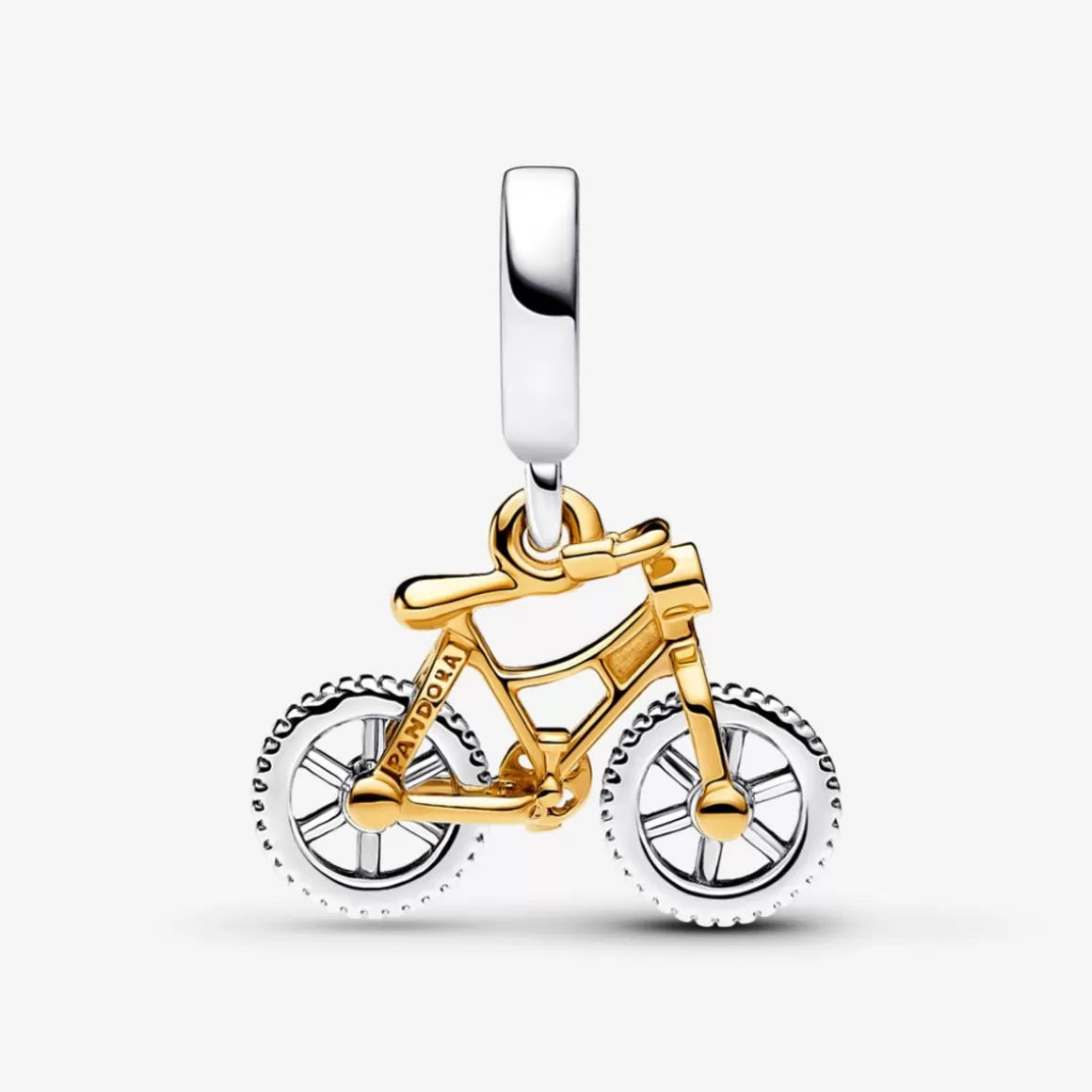 Pandora Charms Pendentes Dois Tons | Charms Pendentes De Prata-Charm Pendente Bicicleta Em Dois Tons