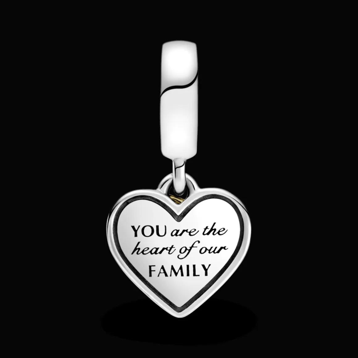 Pandora Charms Pendentes Dois Tons-Charm Pendente Coracao Com Arvore Da Familia Em Dois Tons