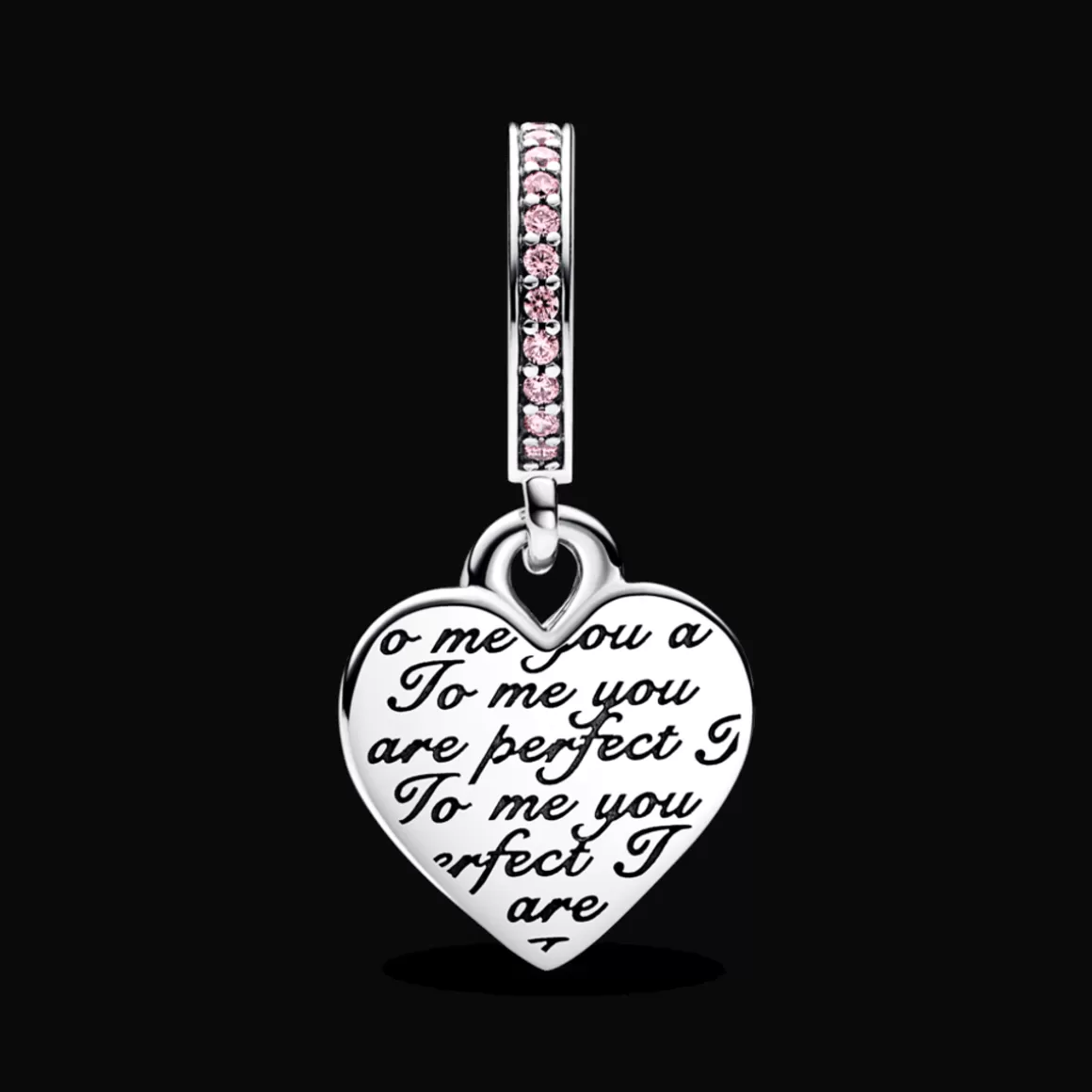 Pandora Charms Pendentes Dois Tons | Charms Cristal-Charm Pendente Coração e Infinito em Dois Tons