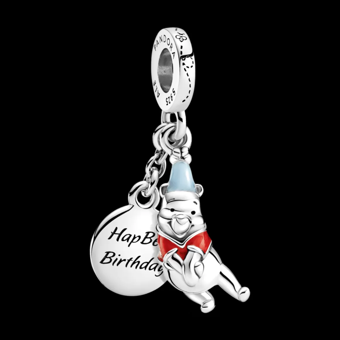 Pandora Charms Pendentes De Prata-Charm Pendente De Aniversario Ursinho Pooh