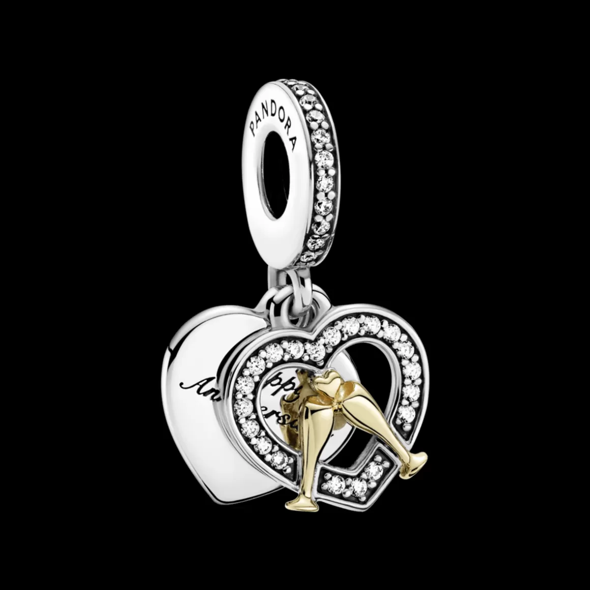 Pandora Charms Pendentes Dois Tons-Charm Pendente De Aniversário De Relacionamento