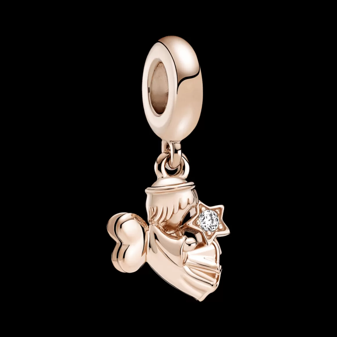 Pandora Charms Pendentes De Ouro Rosé-Charm Pendente De Anjo Com Asas De Coracao