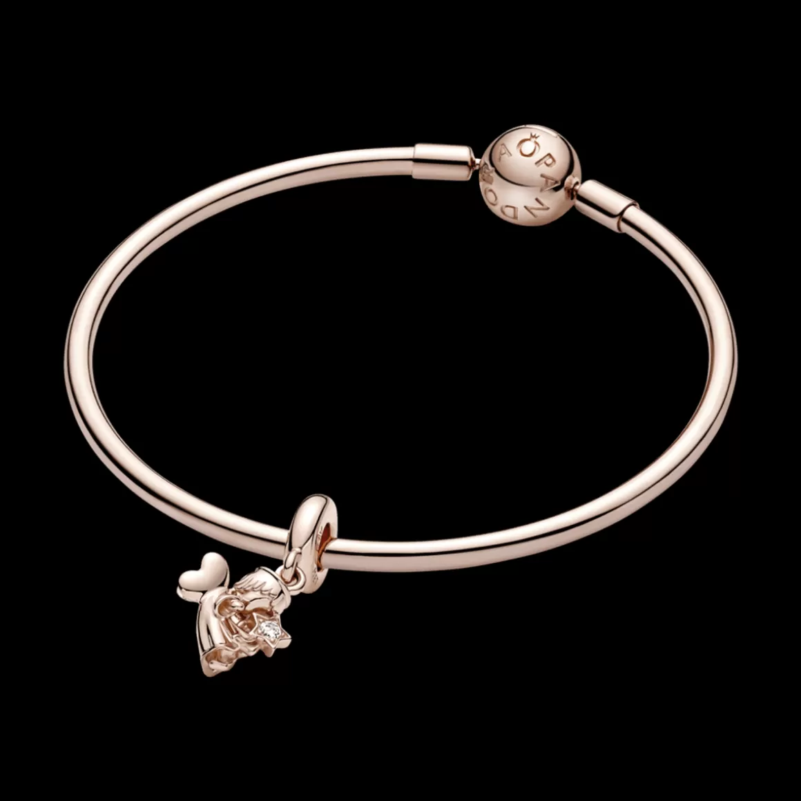 Pandora Charms Pendentes De Ouro Rosé-Charm Pendente De Anjo Com Asas De Coracao