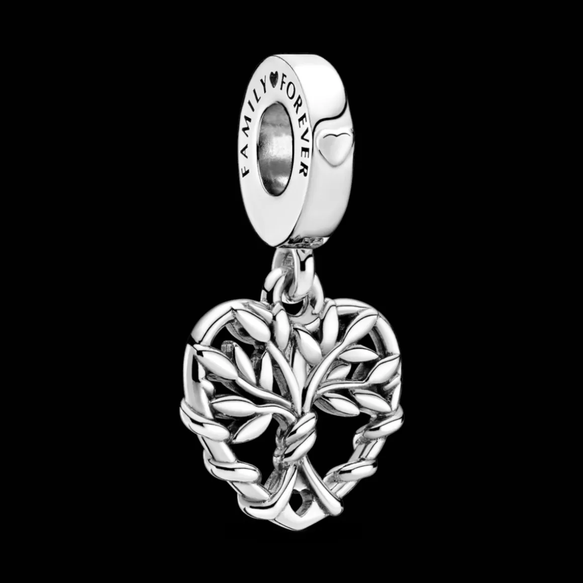 Pandora Charms Pendentes De Prata-Charm Pendente De Coração E Árvore Da Família