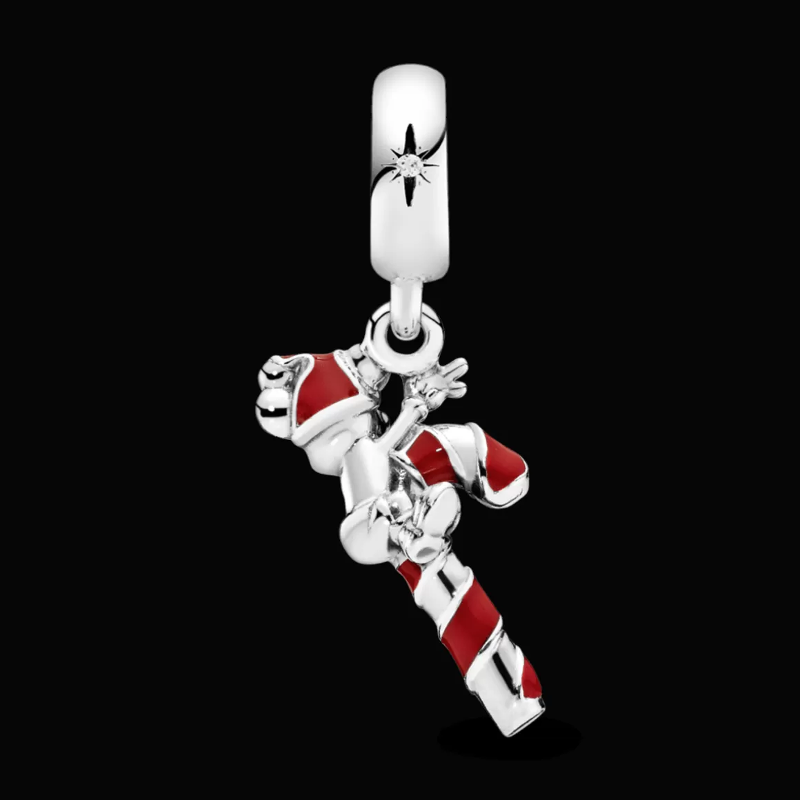 Pandora Charms Pendentes De Prata-Charm Pendente Doce De Natal Do Mickey Papai Noel