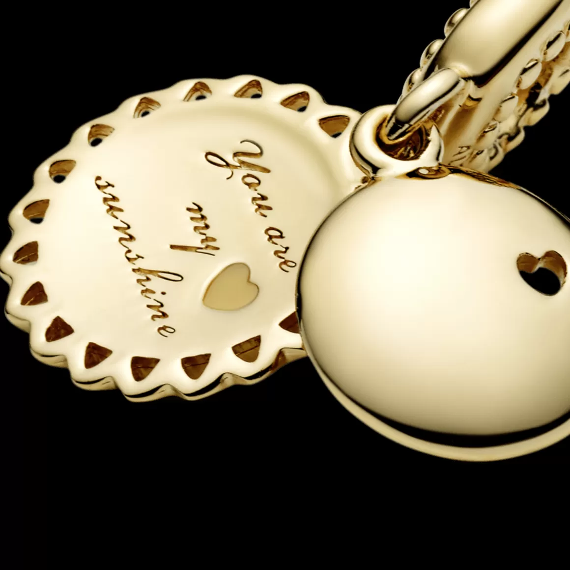 Pandora Charms Pendentes De Ouro-Charm Pendente em Ouro 14k - you Are My Sunshine (Você É Meu Raio De Sol)