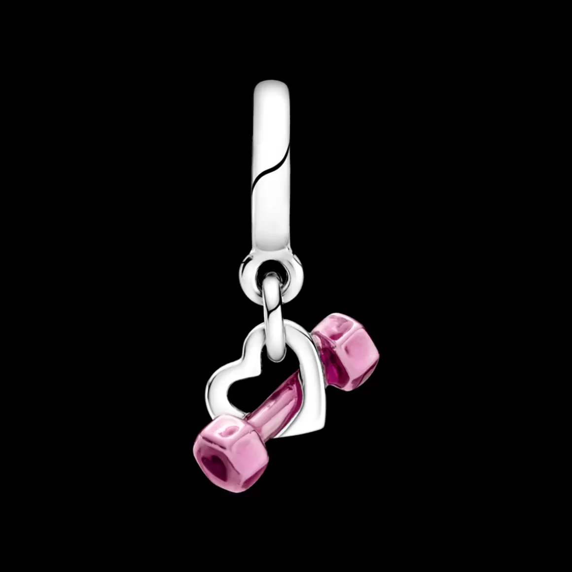 Pandora Charms Pendentes De Prata-Charm Pendente Halteres E Coracao