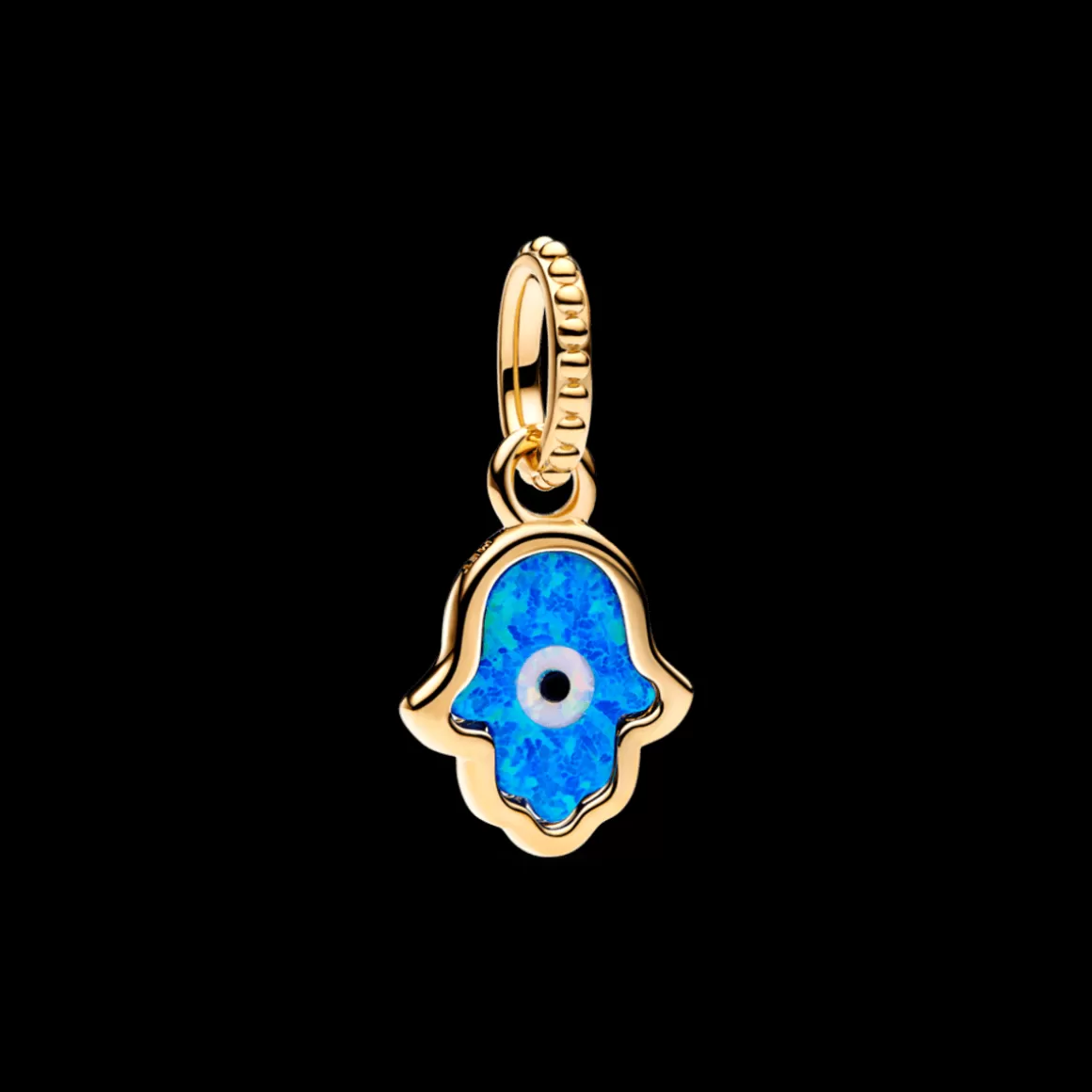 Pandora Charms Pendentes De Ouro-Charm Pendente Hamsa: Azul Opalescente