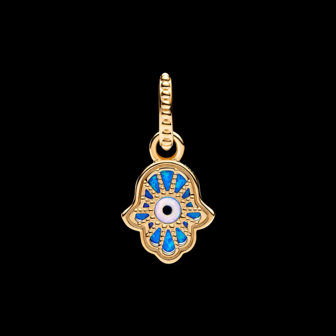 Pandora Charms Pendentes De Ouro-Charm Pendente Hamsa: Azul Opalescente