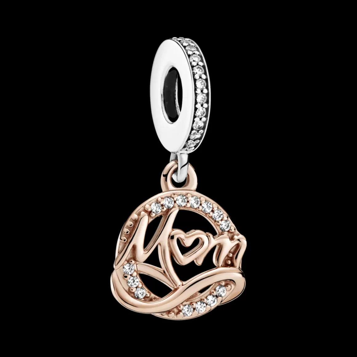 Pandora Charms Pendentes Dois Tons-Charm Pendente Mamae Em Dois Tons