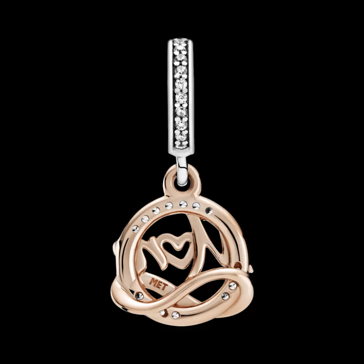 Pandora Charms Pendentes Dois Tons-Charm Pendente Mamae Em Dois Tons