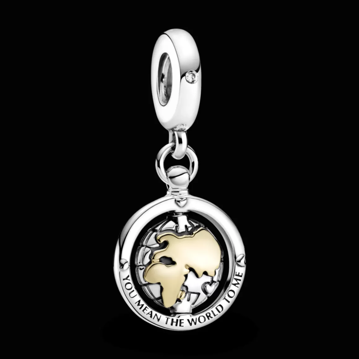 Pandora Charms Pendentes Dois Tons-Charm Pendente Mundo Que Gira