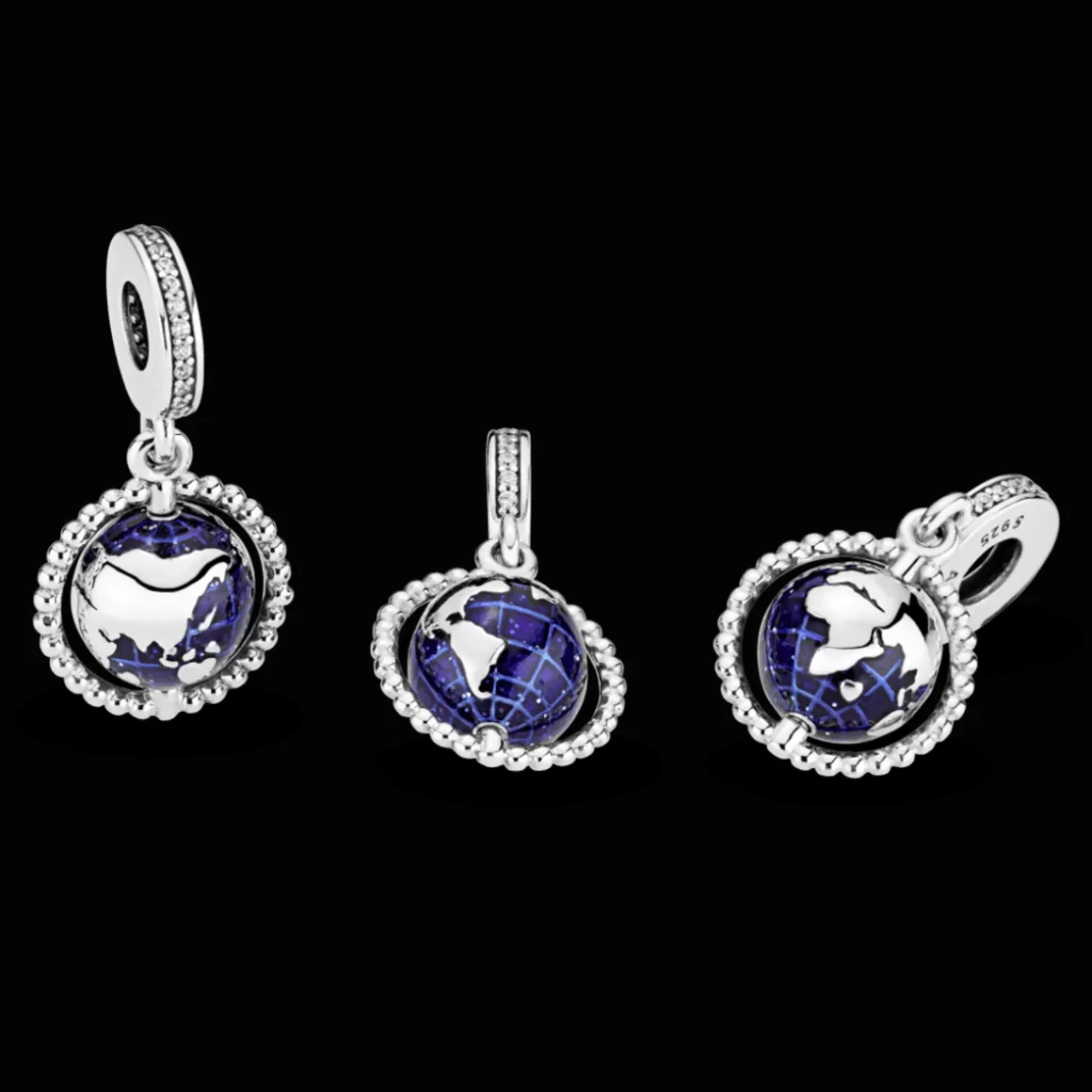 Pandora Charms Pendentes De Prata-Charm Pendente Mundo Sem Limites