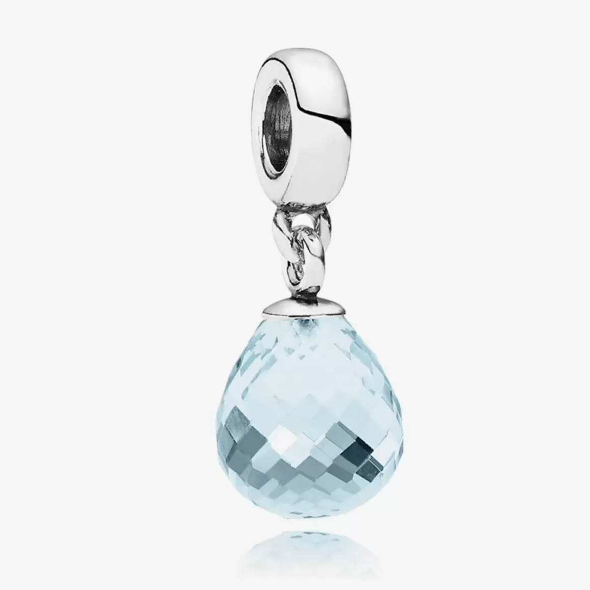 Pandora Charm Pendente De Murano | Charms Pendentes De Prata-Charm Pendente Murano Facetado Azul (Prata)